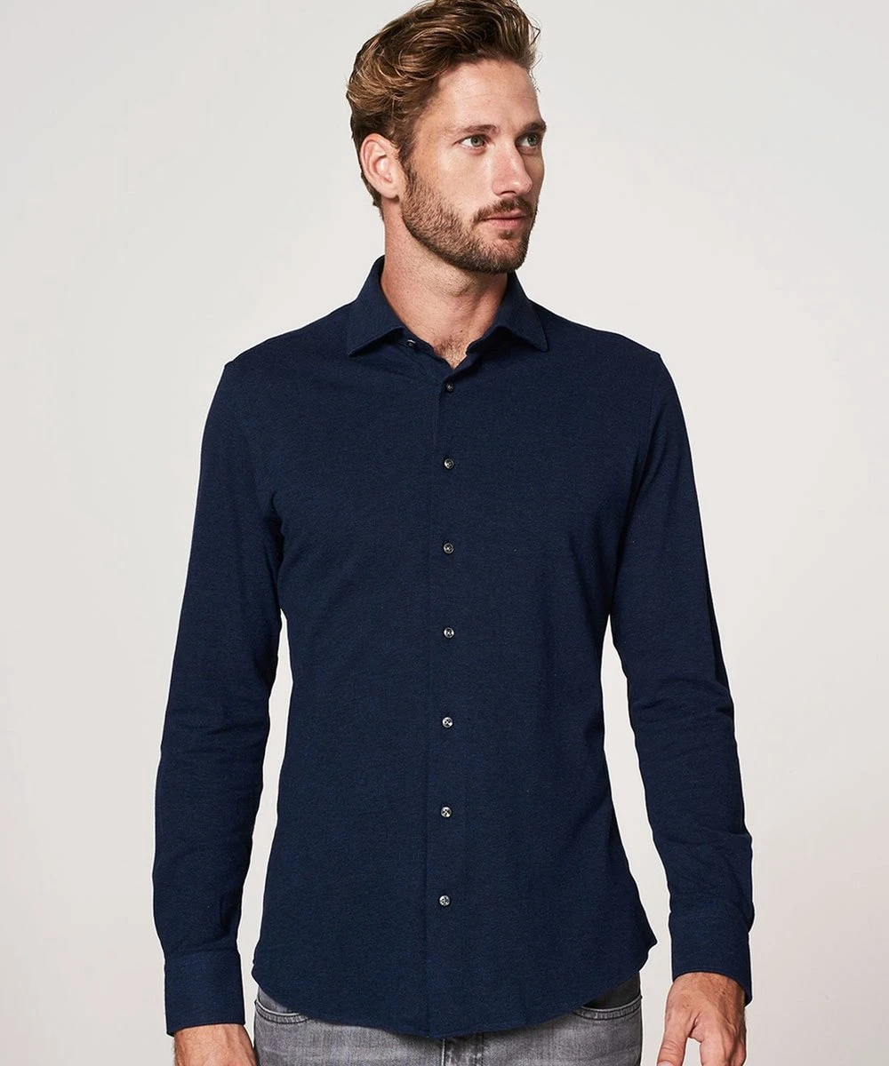 Profuomo - Overhemd Knitted Donkerblauw - 45 - Heren - Slim-fit 13 Profuomo - Overhemd Knitted Donkerblauw - 45 - Heren - Slim-fit - Afbeelding 11