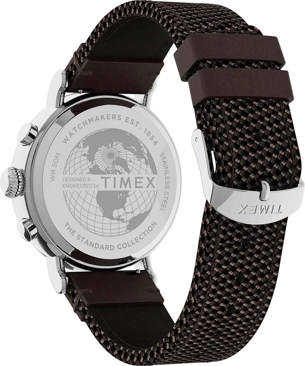 Timex Standard Chrono TW2U89300 Horloge - Textiel - Bruin - Ø 41 Mm 8 Timex Standard Chrono TW2U89300 Horloge - Textiel - Bruin - Ø 41 Mm - Afbeelding 6