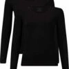 Bamboo Basics - T-shirts Lange Mouw Lara (2-pack) Dames - Zwart M