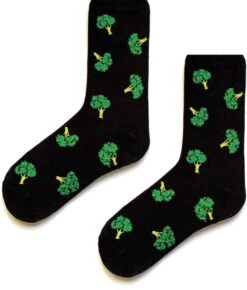 Sockston Socks - Broccoli Socks - Navy Blue - Green - Grappige Sokken - Vrolijke Sokken
