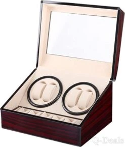 Luxe Houten 2-in-1 Automatische Horloge Winder Doos - Voor 4 Automatische Horloges + 6 Voor Opslag - Opbergbox Watchwinder - Horlogeopwinder - Horlogebox - Valentijnsdag