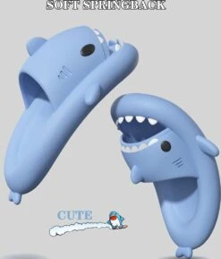 Geweo Haai Slippers - Shark Slides - Badslippers - Pantoffels Heren Dames - Douchepantoffels - Haaienpantoffels - Kerstmis - Kerstfeest - Christmas Gift - Zomer Antislip Platform Kussen Glijbanen Slippers - Blauw - Maat 4344 -Casio Verkoop 1025x1200 9