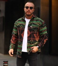 Merkloos MANNISH - Overhemd Heren - Oranje Groen - Geruit - Oversize - Lange Mouwen - Strepen - Blouse/Vest Volwassenen - Maat XXL