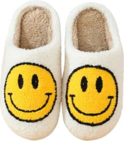 Merkloos Smiley Slippers - Dames Sloffen - Heren Sloffen - Smiley Pantoffels - Maat 38/39