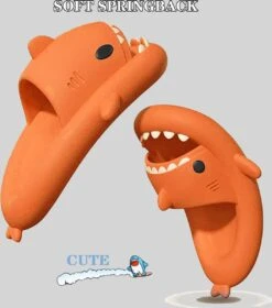 Geweo Haai Slippers - Shark Slides - Badslippers - Pantoffels Heren Dames - Douchepantoffels - Haaienpantoffels - Kerstmis - Kerstfeest - Christmas Gift - Zomer Antislip Platform Kussen Glijbanen Slippers - Oranje - Maat 3738 -Casio Verkoop 1058x1200 8
