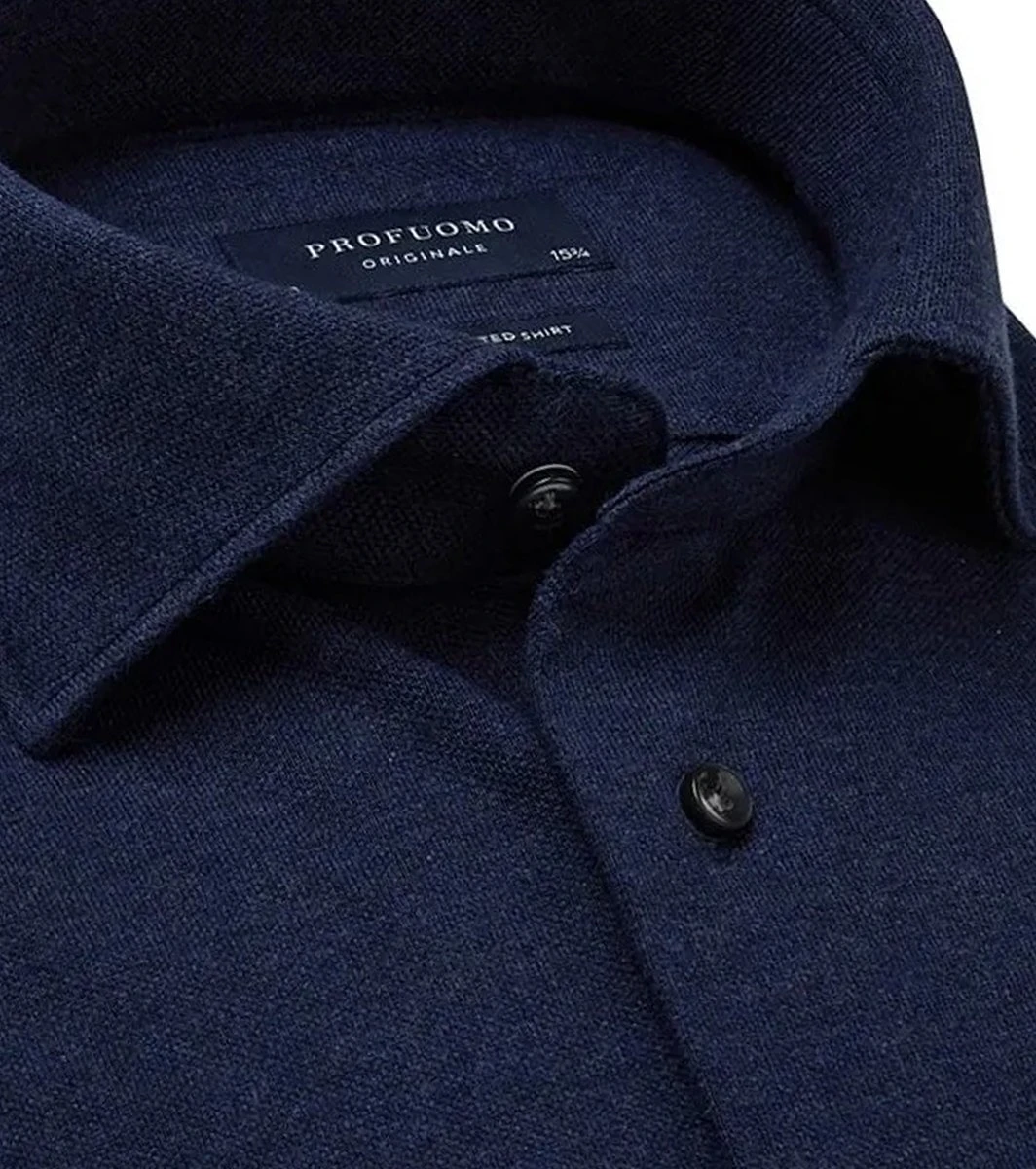Profuomo - Overhemd Knitted Donkerblauw - 45 - Heren - Slim-fit 6 Profuomo - Overhemd Knitted Donkerblauw - 45 - Heren - Slim-fit - Afbeelding 4