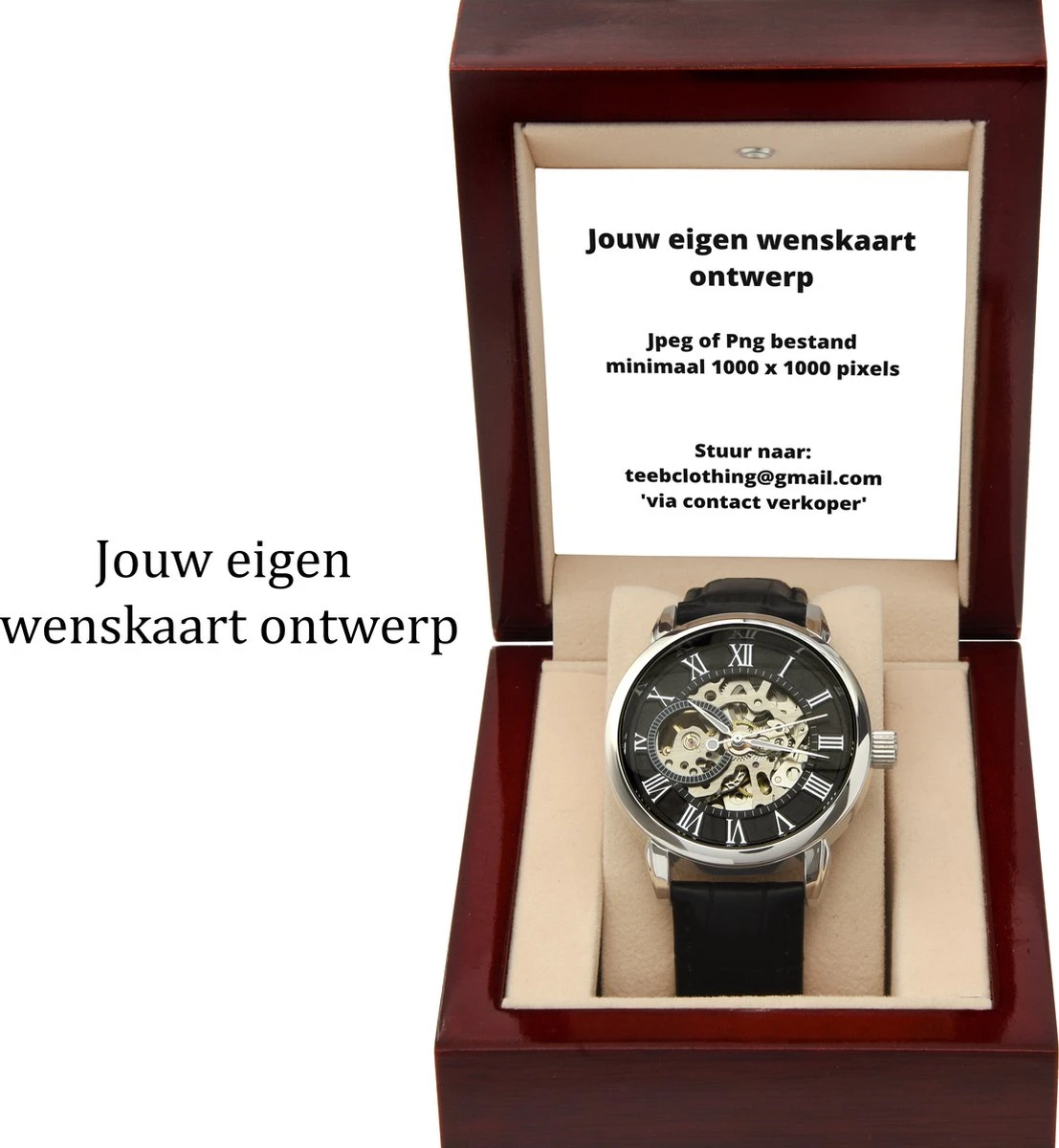 Horloge Heren - Gepersonaliseerd Cadeau - Automatisch - Open Uurwerk 8 Horloge Heren - Gepersonaliseerd Cadeau - Automatisch - Open Uurwerk - Afbeelding 6
