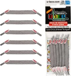 U-Lace Classic - Elastische Veters - Sprankelend Zilver - Mix-N-Match Pack