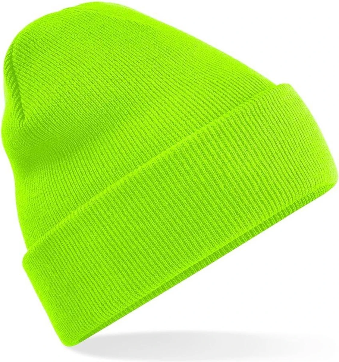Merkloos Beechfield Original Cuffed Beanie Flourescent Green 3 Merkloos Beechfield Original Cuffed Beanie Flourescent Green