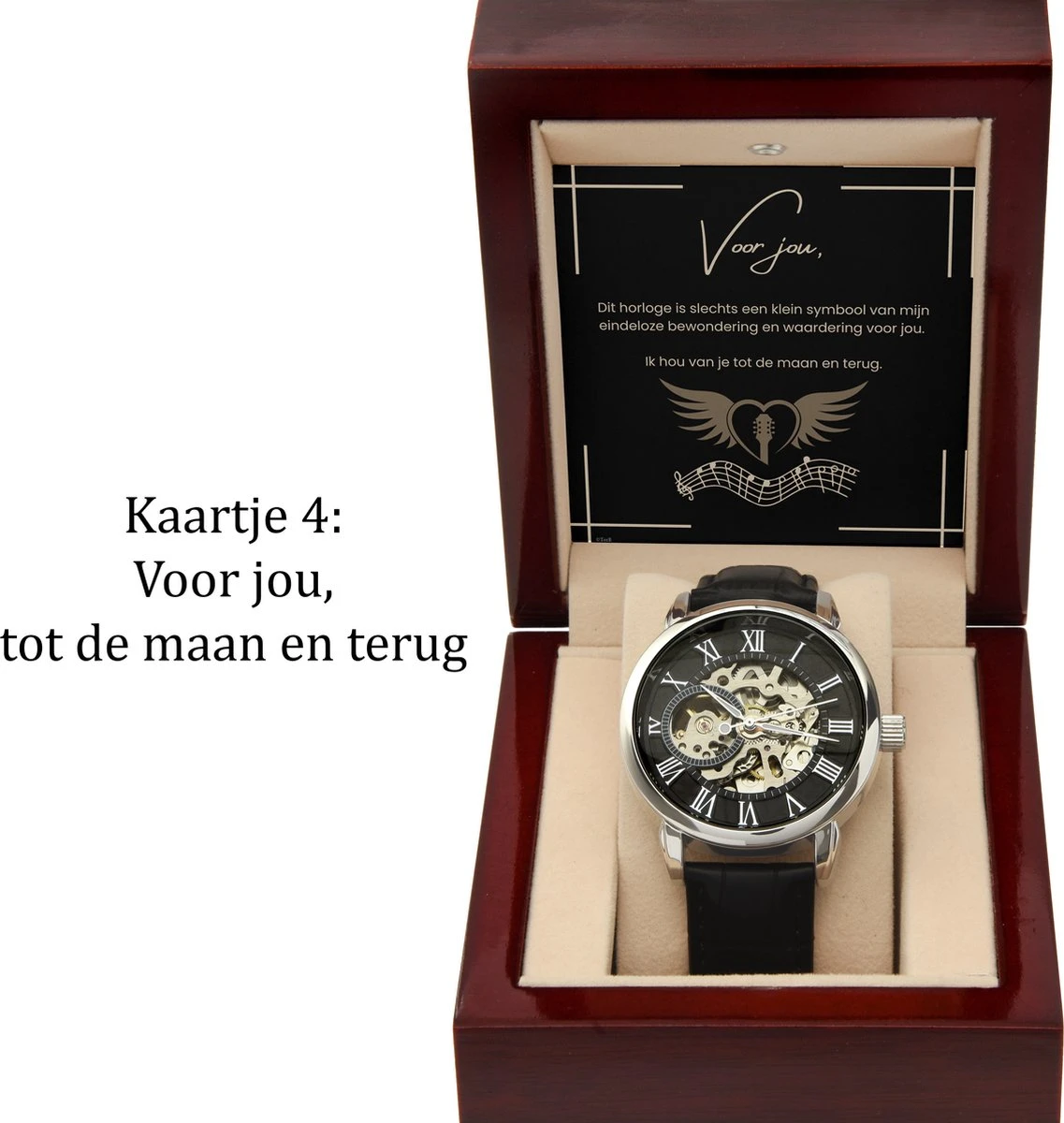 Horloge Heren - Gepersonaliseerd Cadeau - Automatisch - Open Uurwerk 9 Horloge Heren - Gepersonaliseerd Cadeau - Automatisch - Open Uurwerk - Afbeelding 7