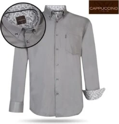 Cappuccino - Heren Overhemd - Borstzakje - Donker Grijs -Casio Verkoop 1154x1200 4