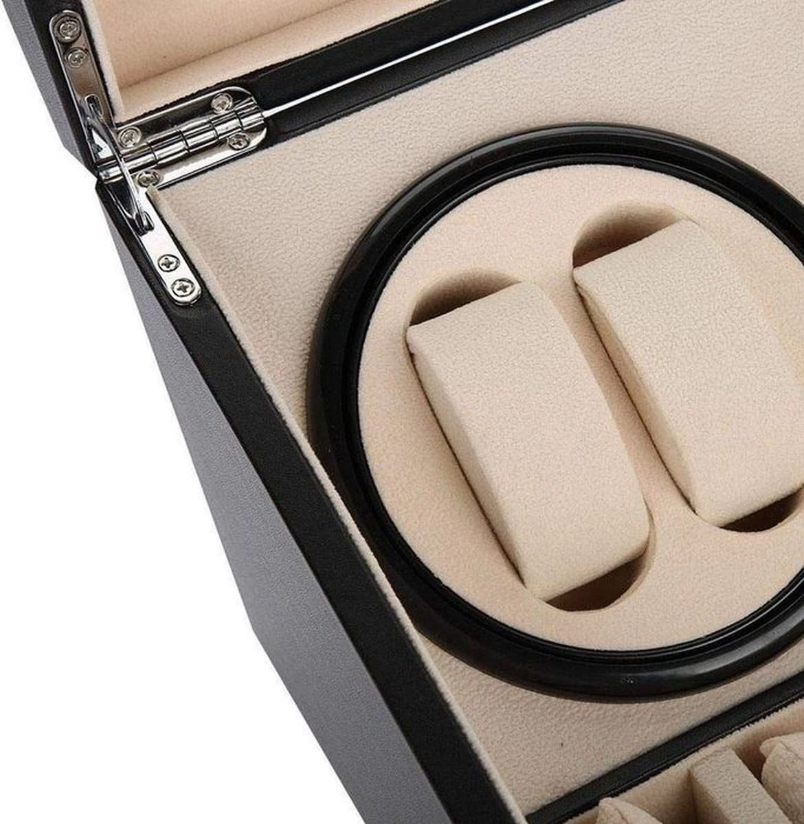 Luxe Leren 2-in-1 Automatische Horloge Box - Voor 4 Automatische Horloges + 6 Voor Opslag - Opbergbox Watchwinder - Horloge Opwinder - Horlogebox - Watch Winder 7 Luxe Leren 2-in-1 Automatische Horloge Box - Voor 4 Automatische Horloges + 6 Voor Opslag - Opbergbox Watchwinder - Horloge Opwinder - Horlogebox - Watch Winder - Afbeelding 5