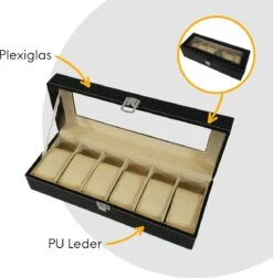 Aretica Luxe Horloge En Sieraden Box Geschikt Voor 6 Horloges - Fluweel - Kunstleer - Zwart -Casio Verkoop 1176x1200 1