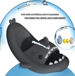 Geweo Haai Slippers - Shark Slides - Badslippers - Pantoffels Heren Dames - Douchepantoffels - Haaienpantoffels - Kerstmis - Kerstfeest - Christmas Gift - Zomer Antislip Platform Kussen Glijbanen Slippers - Donker Grijs - Maat 4344 -Casio Verkoop 1196x1200 9