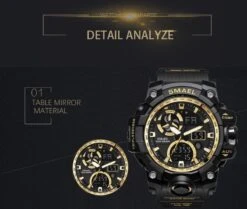 Heren Horloge Zwart Met Zwarte Rubber Band | WR 5BAR | Smael | Waterdicht |Glow In Dark | Mud Master | Leger | Army | Grof | Licht | Rubberen Band | Timer | Eyecatcher | Master| Shock | Vaderdag Cadeau | Vaderdag | Kado| -Casio Verkoop 1200x1017 1