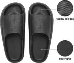 Geweo - Badslippers - EVA Slippers Heren Dames - Pillow Slides - Kerstmis - Kerstfeest - Christmas Gift - Unisex - Verdikte - Antislip - Lichtgewicht - Zwart - Maat 40/41 -Casio Verkoop 1200x1023 2