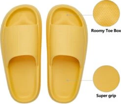 Geweo - Slippers Heren Dames - EVA Badslippers Unisex - Verdikte - Lichtgewicht - Super Zacht Aan Je Voeten - Anti-Slip En Stevig Voetbed - Anti-lawaai - Geel - Maat 38/39 -Casio Verkoop 1200x1035 6