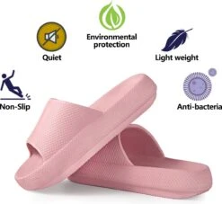 Geweo - Badslippers - EVA Slippers Heren Dames - Pillow Slides - Kerstmis - Kerstfeest - Christmas Gift - Unisex - Verdikte - Antislip - Lichtgewicht - Roze - Maat 38/39 -Casio Verkoop 1200x1102 7
