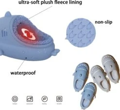 Geweo Home Sloffen Dames Heren - Haai Pantoffels - Kerstmis - Kerstfeest - Christmas Gift - Antislip Pluche Warme Fleece Open Sloffen - Comfortabel Traagschuim - Grijs - Maat 4445 -Casio Verkoop 1200x1105 5