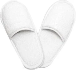 Homéé - Badslippers - 2 Paren - Wit 100% Katoenen Badstof | One Size 42-45