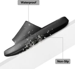 Geweo - Badslippers - EVA Slippers Heren Dames - Pillow Slides - Kerstmis - Kerstfeest - Christmas Gift - Unisex - Verdikte - Antislip - Lichtgewicht - Zwart - Maat 40/41 -Casio Verkoop 1200x1113 5