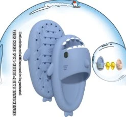 Geweo Haai Slippers - Shark Slides - Badslippers - Pantoffels Heren Dames - Douchepantoffels - Haaienpantoffels - Kerstmis - Kerstfeest - Christmas Gift - Zomer Antislip Platform Kussen Glijbanen Slippers - Blauw - Maat 4344 -Casio Verkoop 1200x1114 3