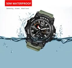 Heren Horloge Zwart Met Groene Rubber Band | Smael | Waterdicht | Glow In Dark | Groen | Mud Master | Leger | Army | Grof | Licht | Rubberen Band | Timer | Gshock | G-shock | Eyecatcher | Master| -Casio Verkoop 1200x1138 1