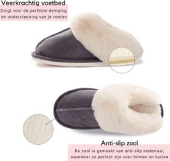Pantoffels Dames En Heren Fluffy Open Sloffen Met Pluche Voering Antislip Zool – Heavency ® - Beige - Maat 40/41 -Casio Verkoop 1200x1141 3