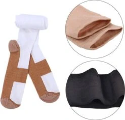 Duopack Compressiekousen / Steunkousen - Elastische Hardloop / Sport / Vliegtuig Compressie Sokken - Running Travel Sock - Reissokken / Reis Kousen - Heren/Dames - Kopergewoven - Set Van 2 Paar - Maat 41/42/43/44/45/46 - Khaki -Casio Verkoop 1200x1147