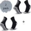 Gripsokken Voetbal - 2 Pack - Gripsokken Zwart - Anti-slip Sokken - Onesize 40-46 - Anti Blaren Sokken - Sportsokken - Gripsokken Voetbal - Gripsokken Padel - Gripsokken Tennis - Gripsokken Basketbal - Handbalsokken - Fitnesssokken - Skisokken