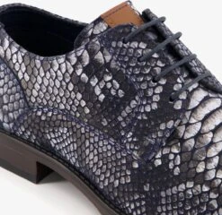 Van Beers Leren Heren Veterschoenen Crocoprint - Blauw - Maat 43 -Casio Verkoop 1200x1166 11