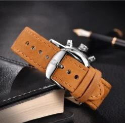 Herenhorloge – Chronograaf - Men's Watch - Edelstaal – Lederen Band -Casio Verkoop 1200x1177 3