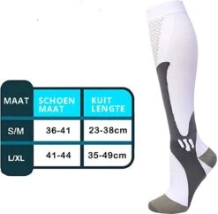 Compressie Sokken Voor Hardlopen En Reizen - Compressiekousen Wit Mannen En Vrouwen Maat M (36-41) -Casio Verkoop 1200x1178 2