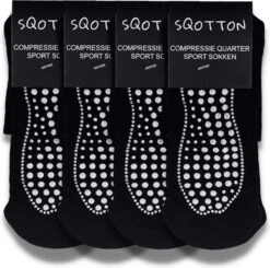4 Paar Compressie Quarter Sportsokken - Antislip - Zwart - Maat 43-46 -Casio Verkoop 1200x1189 2
