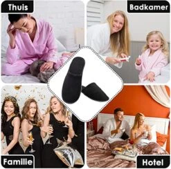 Merkloos Comfy Badstof Slippers - Gesloten Neus - Maat 39/43 - 1 Paar - Vakantie Slippers - Spa Slippers - Zwart -Casio Verkoop 1200x1190 6