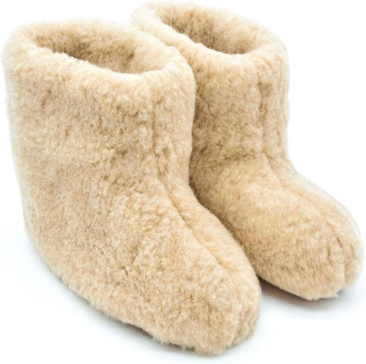 Texelse Wollen Hoge Sloffen Met Echte Leren Suède Zool - Beige - 39 / 40 6 Texelse Wollen Hoge Sloffen Met Echte Leren Suède Zool - Beige - 39 / 40 - Afbeelding 4