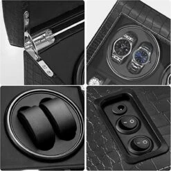 Luxe Alligator 2-in-1 Automatische Horloge Winder Doos - Voor 4 Automatische Horloges + 6 Voor Opslag - Opbergbox Horlogedoos - Horlogeopwinder - Horlogebox - Vaderdag -Casio Verkoop 1200x1198
