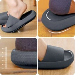 Geweo - Badslippers - EVA Slippers Heren Dames - Pillow Slides - Kerstmis - Kerstfeest - Christmas Gift - Unisex - Verdikte - Antislip - Lichtgewicht - Donker Grijs - Maat 36/37 -Casio Verkoop 1200x1198 34