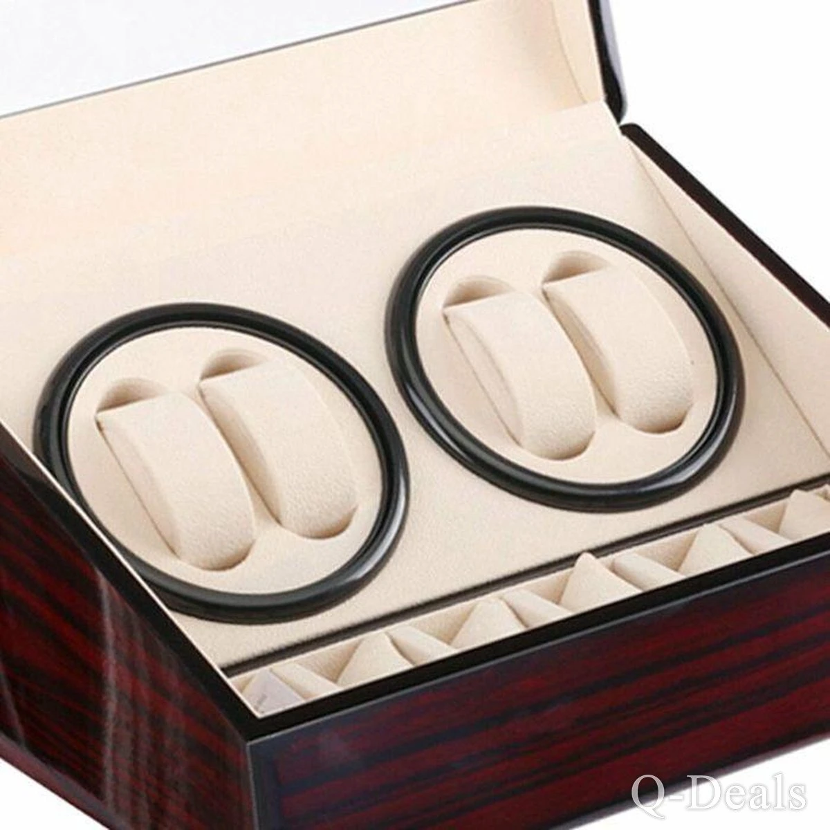 Luxe Houten 2-in-1 Automatische Horloge Winder Doos - Voor 4 Automatische Horloges + 6 Voor Opslag - Opbergbox Watchwinder - Horlogeopwinder - Horlogebox - Valentijnsdag 5 Luxe Houten 2-in-1 Automatische Horloge Winder Doos - Voor 4 Automatische Horloges + 6 Voor Opslag - Opbergbox Watchwinder - Horlogeopwinder - Horlogebox - Valentijnsdag - Afbeelding 3