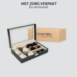Luxe Brillen Opbergbox - Sieraden Display - 6 Horloge Compartimenten + 3 Brilles Opbergvakken - Confibel Horlogebox - Zwart -Casio Verkoop 1200x1200 1010