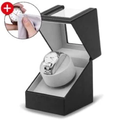 Goodlux Horloge Opwinder – Horloge Winder Box – Automatische Horloge Opwinder Doos – Watchwinder – 1 Horloge Opbergbox – Zwart