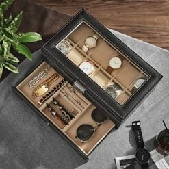 Songmics Horlogedoosje Juwelendoosje Voor 12 Horloges Glas JWB012 11 Songmics Horlogedoosje Juwelendoosje Voor 12 Horloges Glas JWB012 -Casio Verkoop 1200x1200 1033
