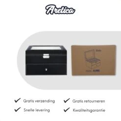 Aretica Horlogebox - Sieradendoos - Geschikt Voor 20 Horloges - Fluweel - Kunstleer - Zwart -Casio Verkoop 1200x1200 1072