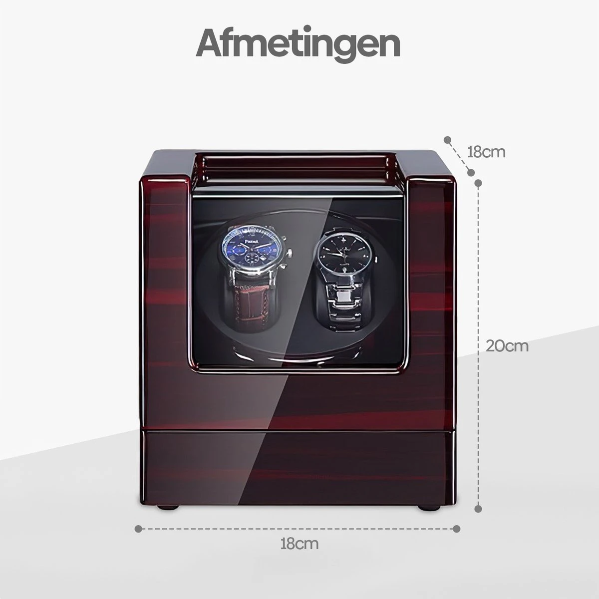Olvy Luxe Watchwinder Voor 2 Horloges - Met LED Verlichting - Piano Lak - Dubbele Watchwinder - Horloge Opwinder 7 Olvy Luxe Watchwinder Voor 2 Horloges - Met LED Verlichting - Piano Lak - Dubbele Watchwinder - Horloge Opwinder - Afbeelding 5