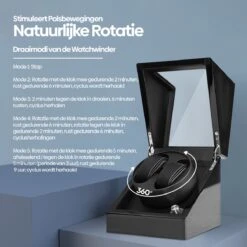 Olvy Luxe Watchwinder Voor 2 Horloges - Met LED Verlichting - Zwarte Lak - Dubbele Watchwinder - Horloge Opwinder -Casio Verkoop 1200x1200 1090