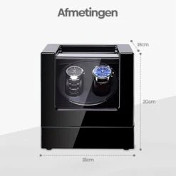 Olvy Luxe Watchwinder Voor 2 Horloges - Met LED Verlichting - Zwarte Lak - Dubbele Watchwinder - Horloge Opwinder -Casio Verkoop 1200x1200 1091
