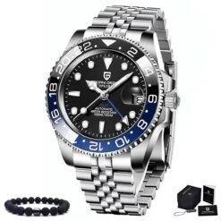 Pagani Design Horloge Luxe Herenhorloge Cadeau - Horloges Voor Mannen - Waterdicht - Zilver Zwart Blauw