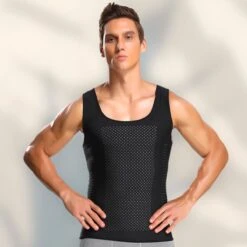 Chibaa - Mannen Compressie Sport Tanktop - Premium Corrigerend Hemd - Ondersteuning - Body Buik Shapewear - Body Shaper - Waist Trainer - Zwart - Large -Casio Verkoop 1200x1200 1204