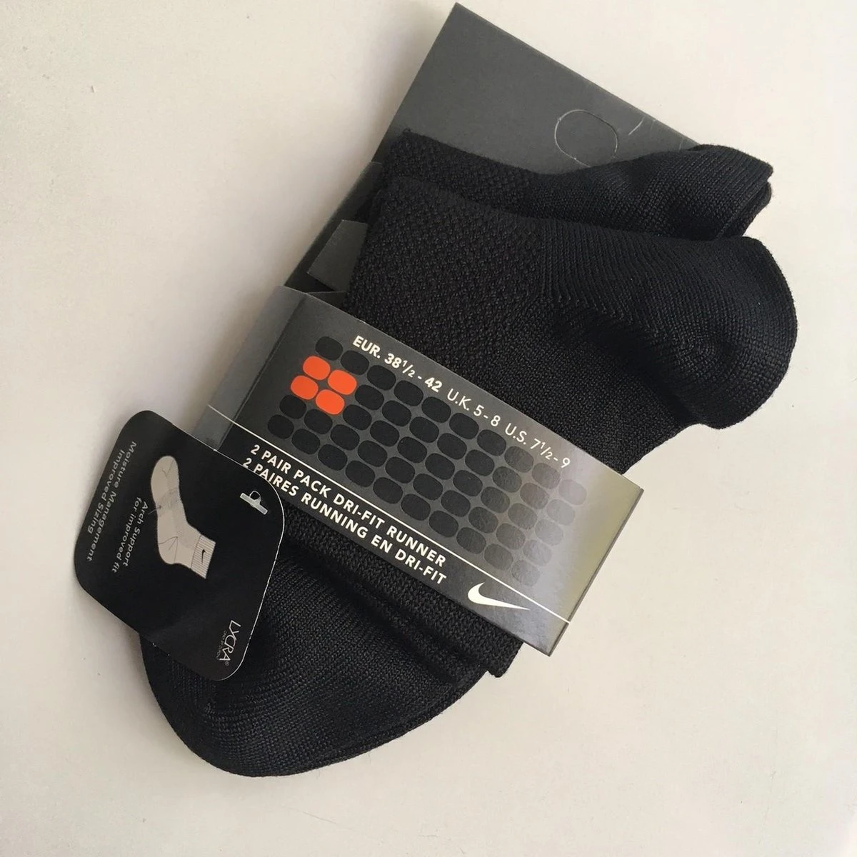 Nike Dri-Fit Running Sokken (2 Paar) - Maat L 4 Nike Dri-Fit Running Sokken (2 Paar) - Maat L - Afbeelding 2