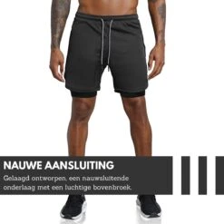 U Fit One Smart Sportbroek Voor Heren - Hardloopbroek Met Mobiel Zak - 2 In 1 Shorts - Zwart - Maat XXXL -Casio Verkoop 1200x1200 1221